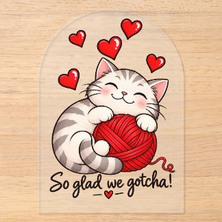 Persoonlijke kattenadoptie 'Gotcha Day'-kaart Acryl Uitnodigingen