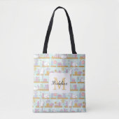 Persoonlijke kattenbibliotheekboek meisjesachtig m tote bag (Voorkant)