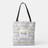 Persoonlijke kattenbibliotheekboek meisjesachtig m tote bag (Achterkant)
