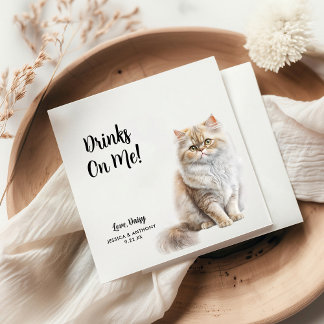 Persoonlijke kattenbruiloft servet