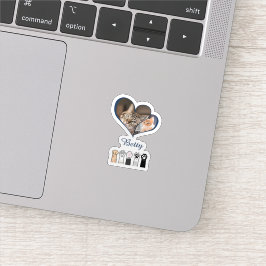 Persoonlijke kattenfoto mok met eigen naam sticker