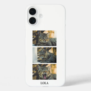Persoonlijke kattenfotocollage en naam iPhone 16 plus hoesje