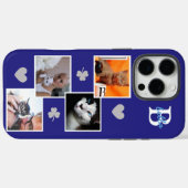 Persoonlijke kattenfotocollage monogram blauw Case-Mate iPhone case (Achterkant (horizontaal))
