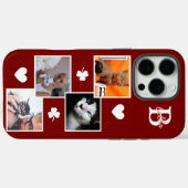 Persoonlijke kattenfotocollage monogram roodbordea Case-Mate iPhone case (Achterkant (horizontaal))