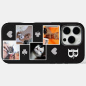 Persoonlijke kattenfotocollage monogram zwart Case-Mate iPhone case (Achterkant (horizontaal))