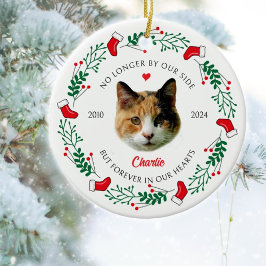 Persoonlijke Kattenherdenkings Kerstmis  Keramisch Ornament