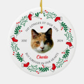 Persoonlijke Kattenherdenkings Kerstmis Keramisch Ornament (Achterkant)