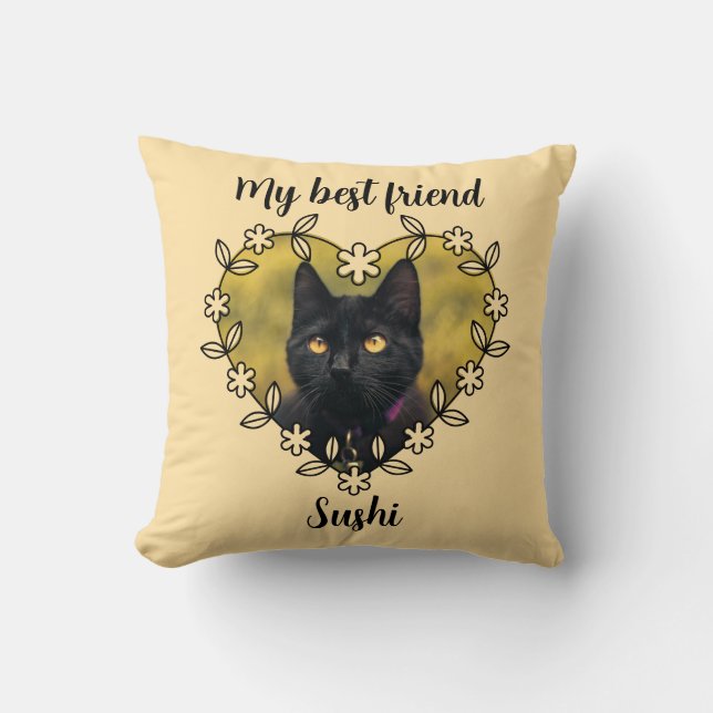 Persoonlijke kattenliefhebber werp kussen (Voorkant)