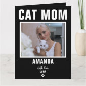 Persoonlijke kattenmoeder aangepaste fotokaart kaart (Voorkant)
