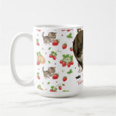 Persoonlijke kattenmoeder aardbeien kitten mok (Links)