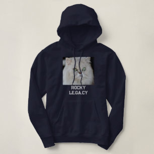 Persoonlijke kattenmoeder navyblauwe en witte huis hoodie