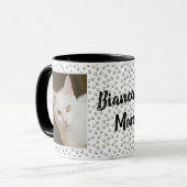 Persoonlijke kattenmoeder pootafdruk foto mok (Voorkant links)