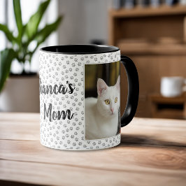 Persoonlijke kattenmoeder pootafdruk foto mok