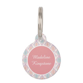 Persoonlijke Kattennaamplaatje Roze Blauw Pastel Huisdierpenning