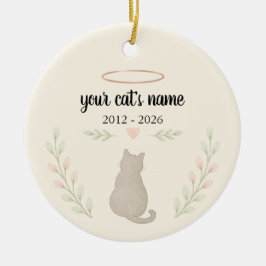 Persoonlijke kattenornament — Ter nagedachtenis Keramisch Ornament