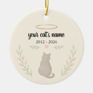 Persoonlijke kattenornament — Ter nagedachtenis Keramisch Ornament