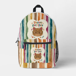 Persoonlijke kattenrugzak | Voeg naam toe voor sch Bedrukte Rugzak