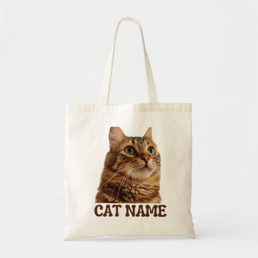 Persoonlijke kattentas met foto | Aangepaste kat  Tote Bag (Voorkant)