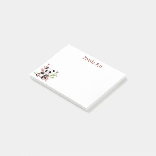 Persoonlijke Kawaii Anime Stijl Panda Post-it® Notes (Schuin)