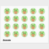 Persoonlijke Kawaii Cactus Tik mijn spullen niet a Ronde Sticker (Vel)