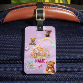 Persoonlijke Kawaii Esthetische Lavendel Bagagelabel