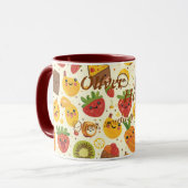 Persoonlijke Kawaii Fruit Mok voor Kinderen (Voorkant links)