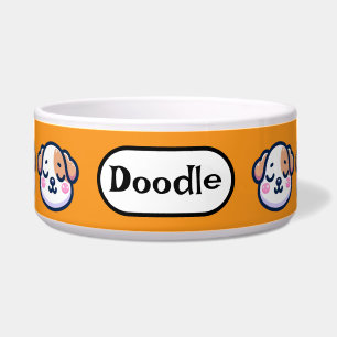 "Persoonlijke Kawaii Hondenkom met Naambordje" Voerbakje
