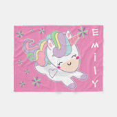 Persoonlijke Kawaii Pastel Girly Unicorn Fleece Deken (Voorkant (Horizontaal))