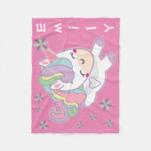 Persoonlijke Kawaii Pastel Girly Unicorn Fleece Deken (Voorkant)