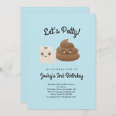 Persoonlijke Kawaii Poep & TP (Toiletpapier) Feest Kaart (Voorkant / Achterkant)