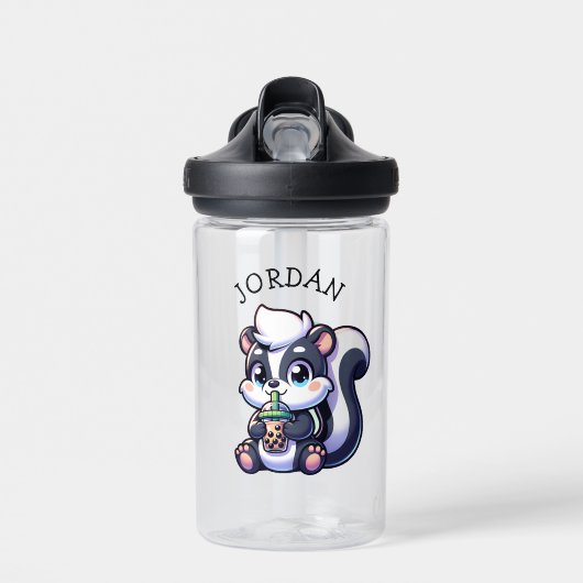 Persoonlijke Kawaii Stinkdier met Bubble Tea Waterfles (Voorkant)