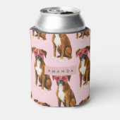 Persoonlijke Kawaii Trendy Boxer Hond Blikjeskoeler (Blikje Achterkant)