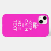 Persoonlijke KEEP CALM AND Jouw Tekst Fel Roze Case-Mate iPhone Case (Achterkant (horizontaal))