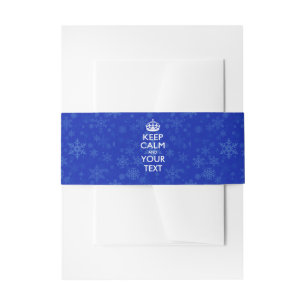 Persoonlijke KEEP CALM AND Jouw Tekst op Blauw Uitnodigingen Wikkel