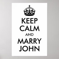 Persoonlijke Keep Calm and Marry On Zwart