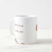Persoonlijke Keep Calm & Carry On Moderne Chic Koffiemok (Voorkant links)