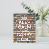 Persoonlijke KEEP CALM en CARRY ON - stenen Briefkaart (Staand voorkant)