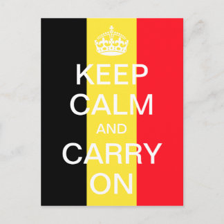 Persoonlijke KEEP CALM en CARRY ON - Vlag van Belg Briefkaart