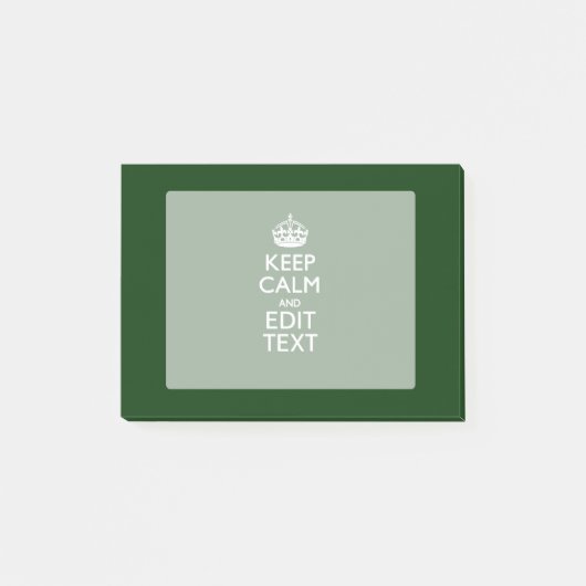 Persoonlijke Keep Calm En Jouw Tekst Groen Decor Post-it® Notes (Voorkant)