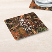 Persoonlijke KEEP CALM en Jouw tekst Hunter Camo Kartonnen Onderzetters (Schuin)