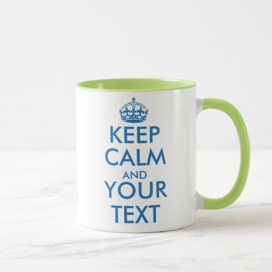 Persoonlijke Keep Calm en jouw tekst mok (Rechts)