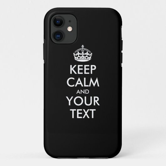 Persoonlijke KEEP CALM en UW TEKST - witte woorden Case-Mate iPhone Case (Achterkant)