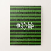 Persoonlijke Keep Calm groene strepen decor Legpuzzel (Verticaal)