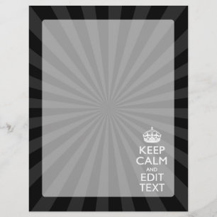 Persoonlijke KEEP CALM Jouw tekst Black Sunburst