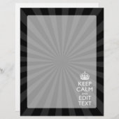 Persoonlijke KEEP CALM Jouw tekst Black Sunburst (Voorkant / Achterkant)
