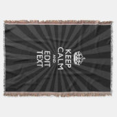 Persoonlijke KEEP CALM Jouw tekst Black Sunburst Deken (Voorkant)