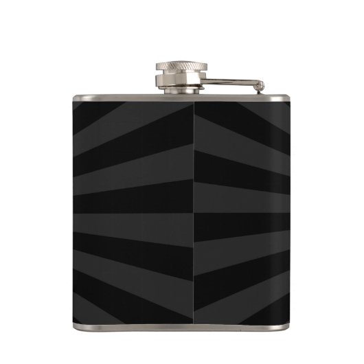 Persoonlijke KEEP CALM Jouw tekst Black Sunburst Heupfles (Achterkant)