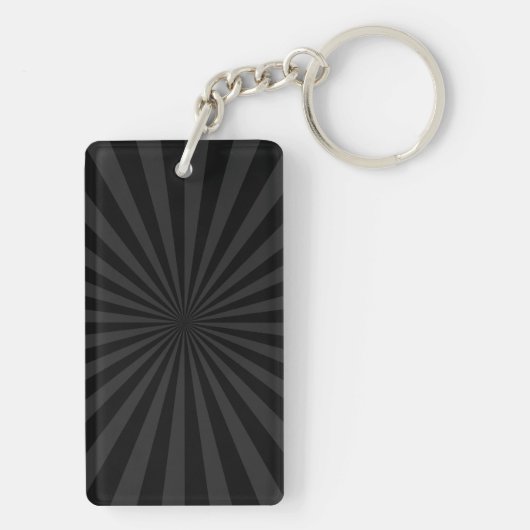 Persoonlijke KEEP CALM Jouw tekst Black Sunburst Sleutelhanger (achterkant)