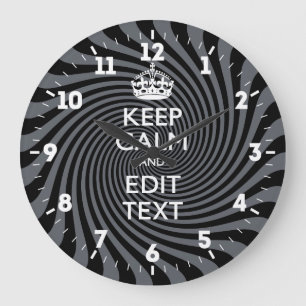 Persoonlijke Keep Calm Krijg Je Tekst Zwarte Draai Grote Klok