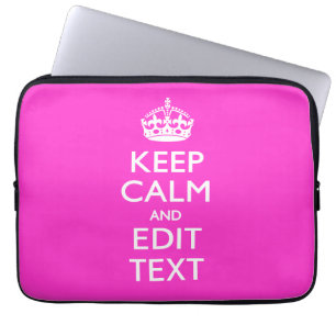 Persoonlijke Keep Calm Laat Jouw Tekst zien op Hee Laptop Sleeve